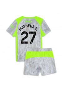 Manchester City Matheus Nunes #27 Jalkapallovaatteet Lasten Kolmas peliasu 2025-26 Lyhythihainen (+ Lyhyet housut)
